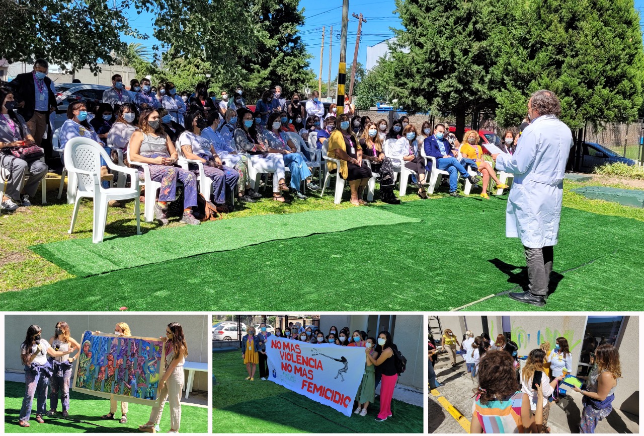 8M: en el Hospital se comenzó a pintar el Mural "Género y Salud"